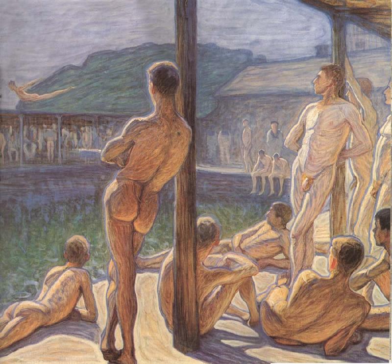 Eugene Jansson in navy bathing hut Germany oil painting art